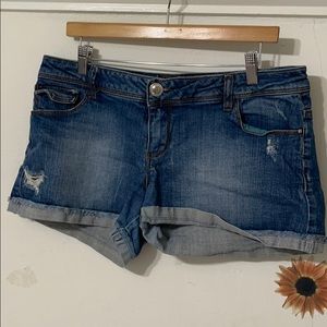 forever21 mid-rise jean shorts